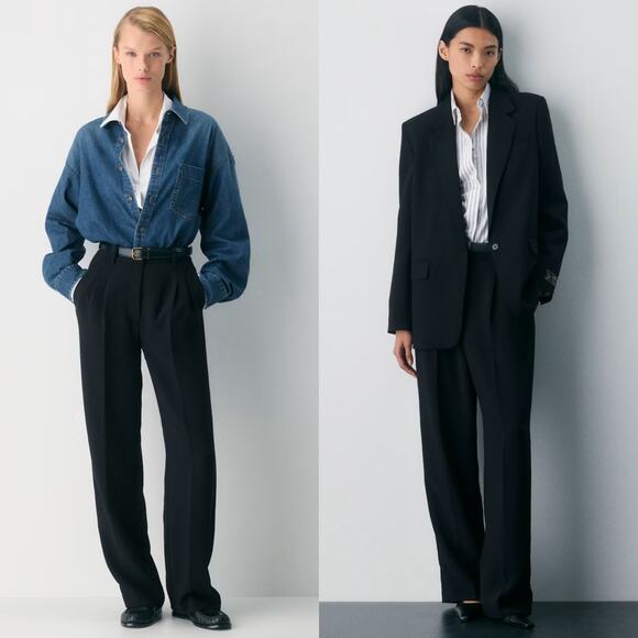 Aritzia Wilfred The Effortleess Pants Crepette Black - Picture 1 of 11